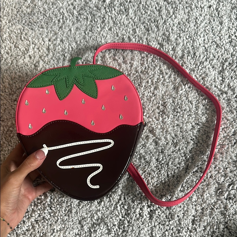 Kate Spade Pink and Brown Strawberry Crossbody Bag